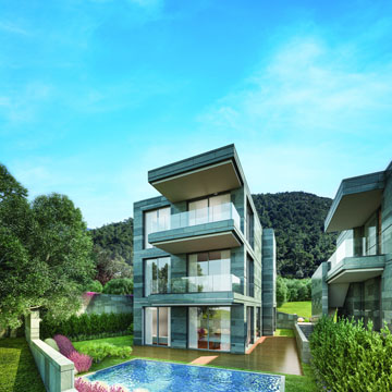 1+1 Flats in a Private Site in Bodrum (Hotel Concept)